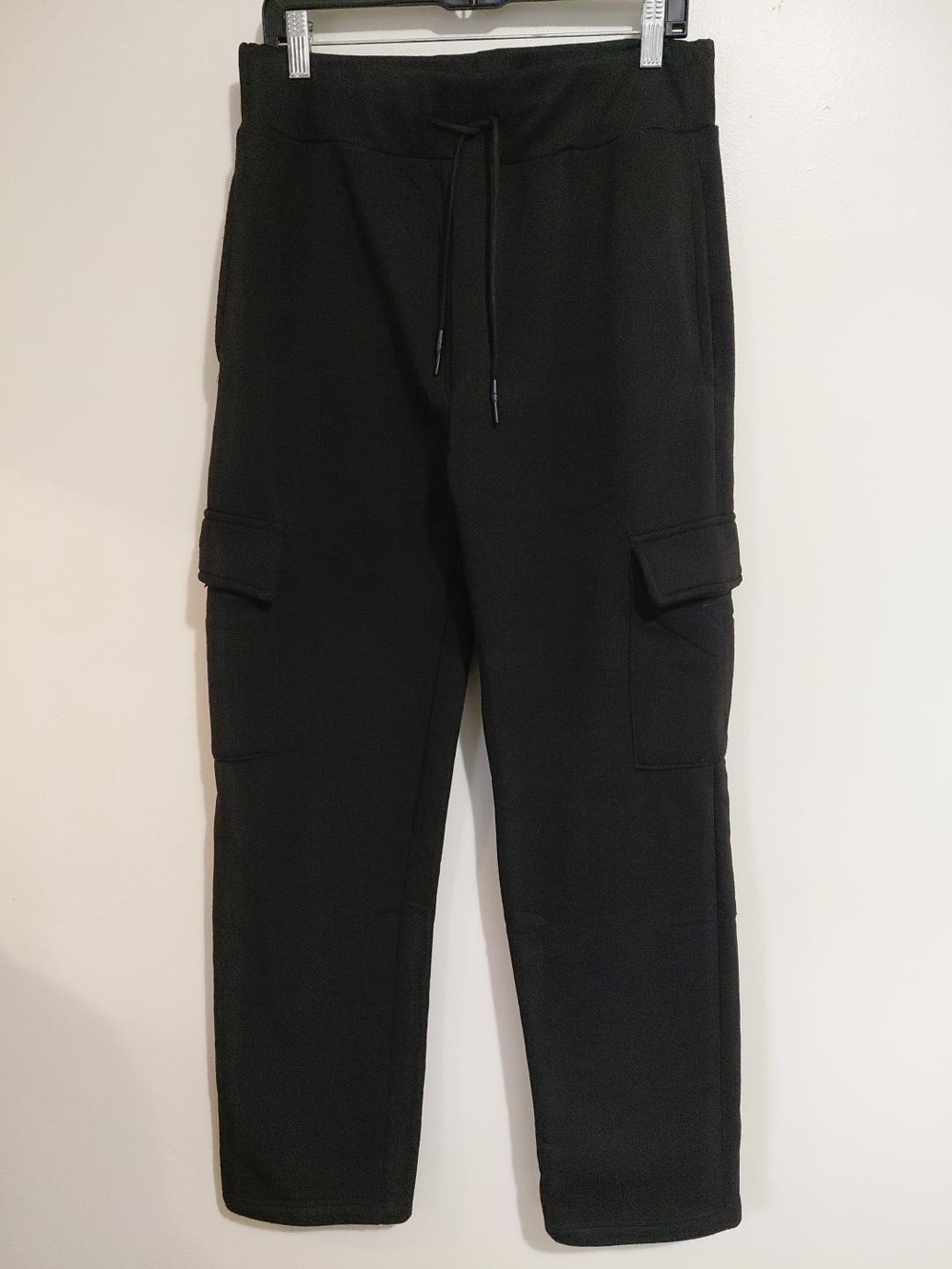 Men’s Fiend Black Fleece Cargo Sweatpants Size Large Soft Thick Jogger Pants